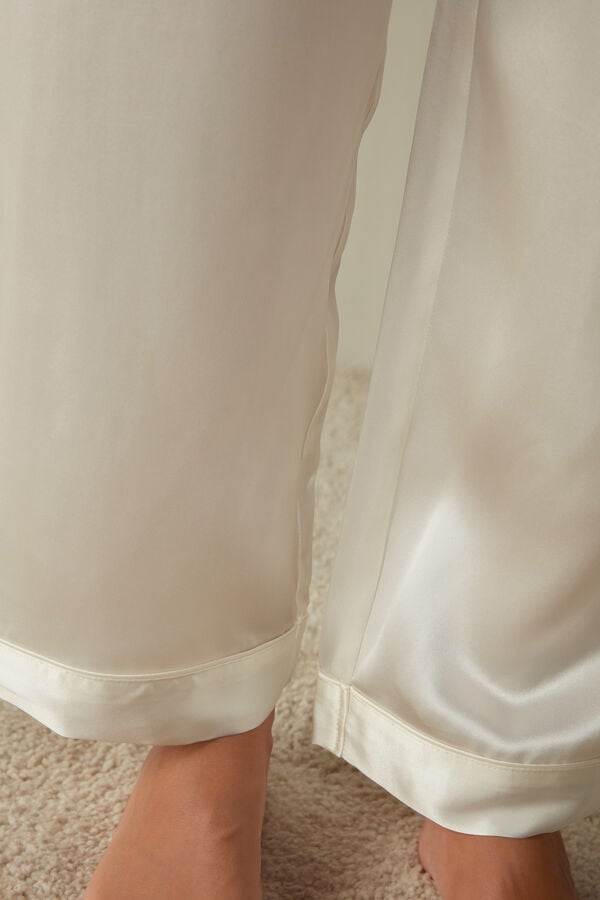 Intimssimi Silk Satin Pajama Pants White | SSGVO55757