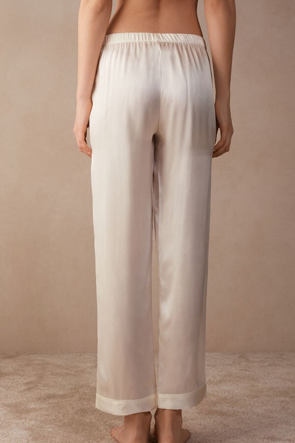 Intimssimi Silk Satin Pajama Pants White | SSGVO55757