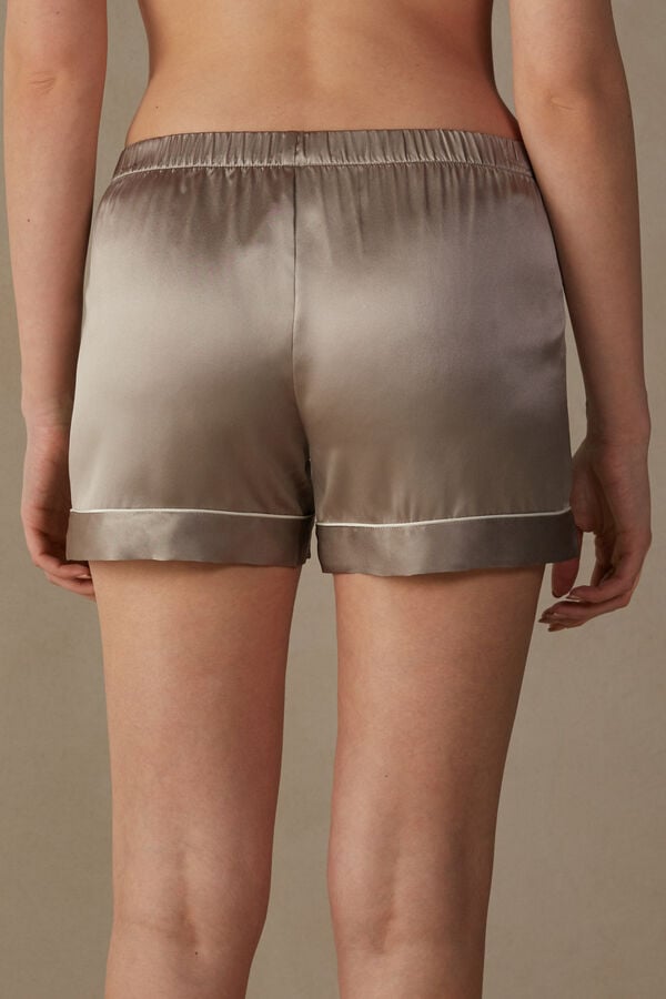 Intimssimi Silk Shorts with Contrast Trim Natural | PSGER75920