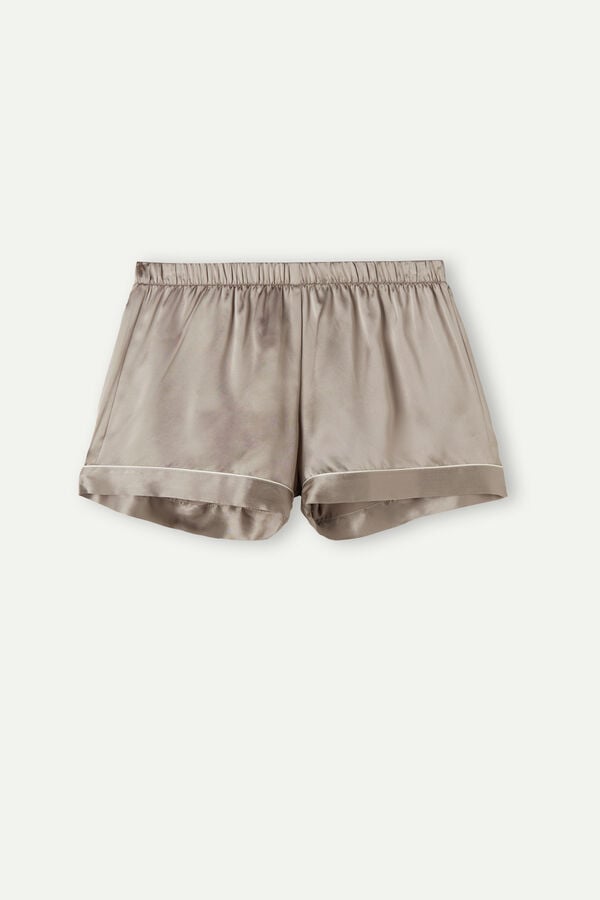 Intimssimi Silk Shorts with Contrast Trim Natural | PSGER75920