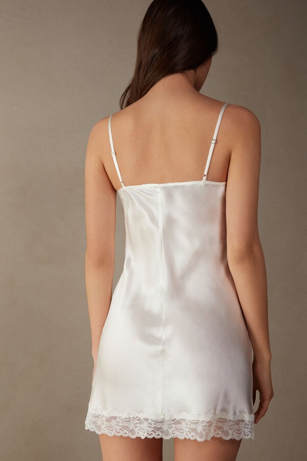 Intimssimi Silk Slip with Lace Insert Detail White | ESGHC31972