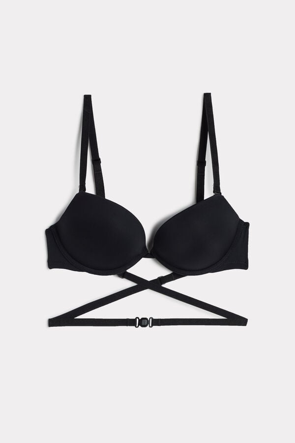 Intimssimi Silvia Multifunction Push-up Bra in Microfiber Black | SGNEJ80140