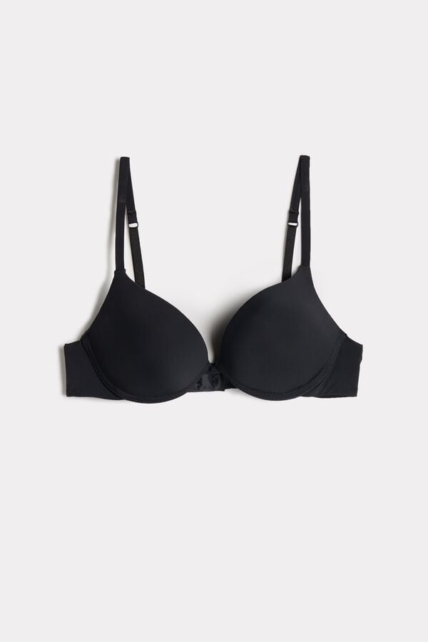 Intimssimi Simona Microfiber Super Push-Up Bra Black | ESGHC64908