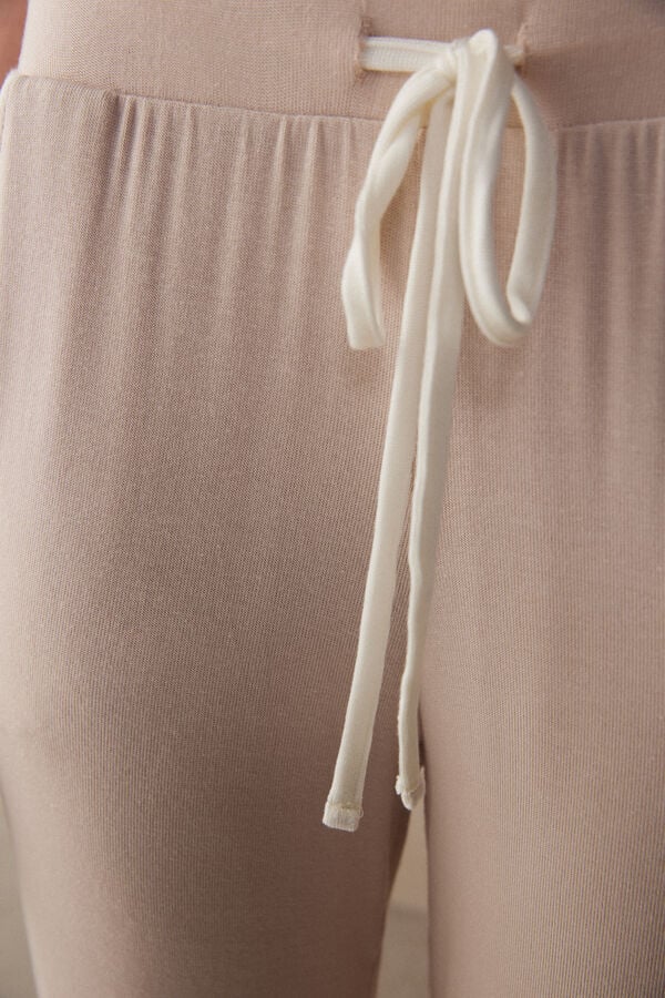 Intimssimi Simple Elegance Full Length Jogger Pants in Modal Pale Pink | TSGWZ21822