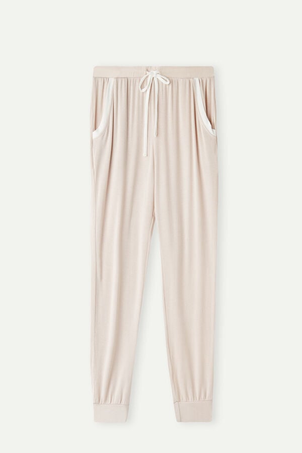 Intimssimi Simple Elegance Full Length Jogger Pants in Modal Pale Pink | TSGWZ21822