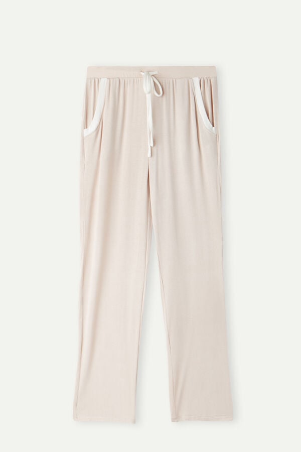 Intimssimi Simple Elegance Full Length Pants in Modal Pale Pink | SGXBR49068