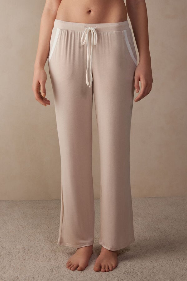 Intimssimi Simple Elegance Full Length Pants in Modal Pale Pink | SGXBR49068