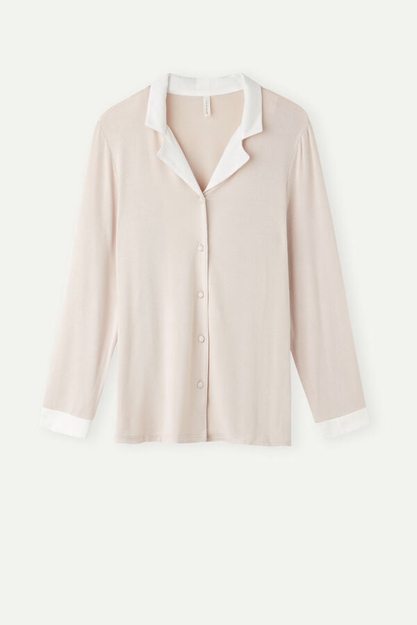 Intimssimi Simple Elegance Open Front Cardigan in Modal Pale Pink | SGDFL59872