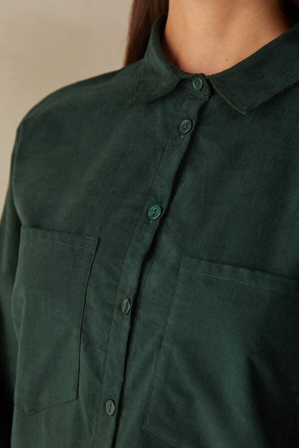 Intimssimi Slow and Cozy Velvet Shirt Green | SGJBT63364