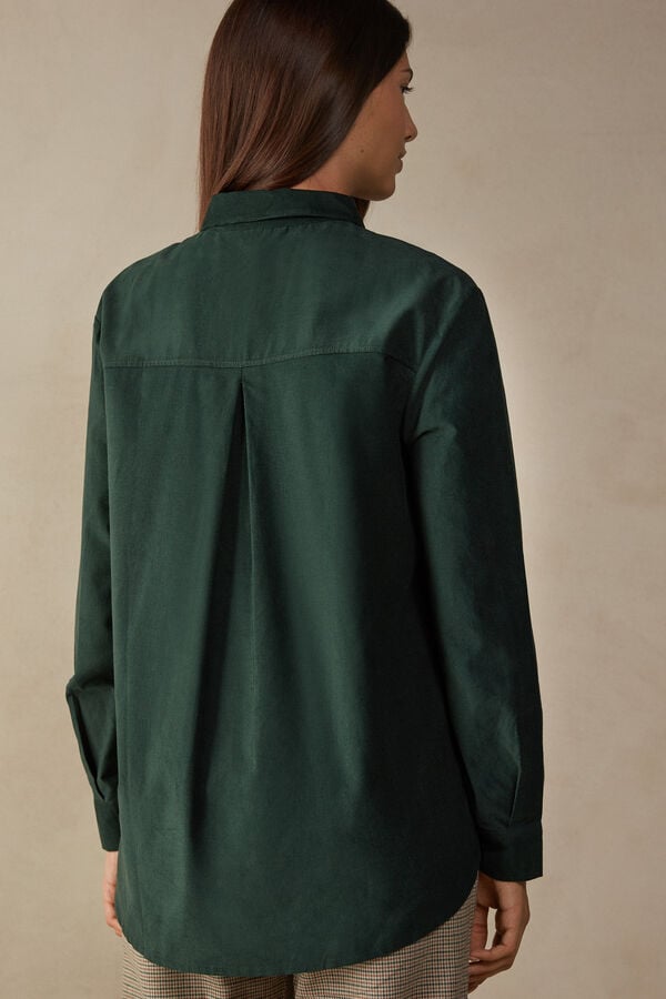 Intimssimi Slow and Cozy Velvet Shirt Green | SGJBT63364