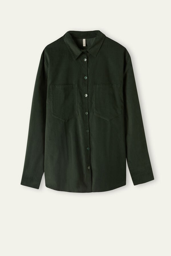 Intimssimi Slow and Cozy Velvet Shirt Green | SGJBT63364