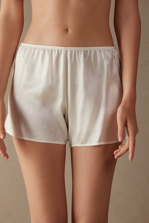 Intimssimi Smooth Silk-Satin Shorts White | LSGSX39055