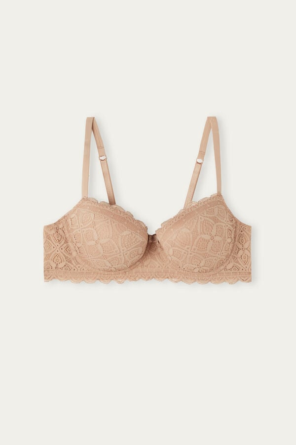 Intimssimi Sofia Balconette Bra in Lace Natural | SGXBR61354