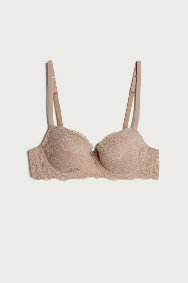 Intimssimi Sofia Lace Balconette Bra Natural | ZSGNQ86278