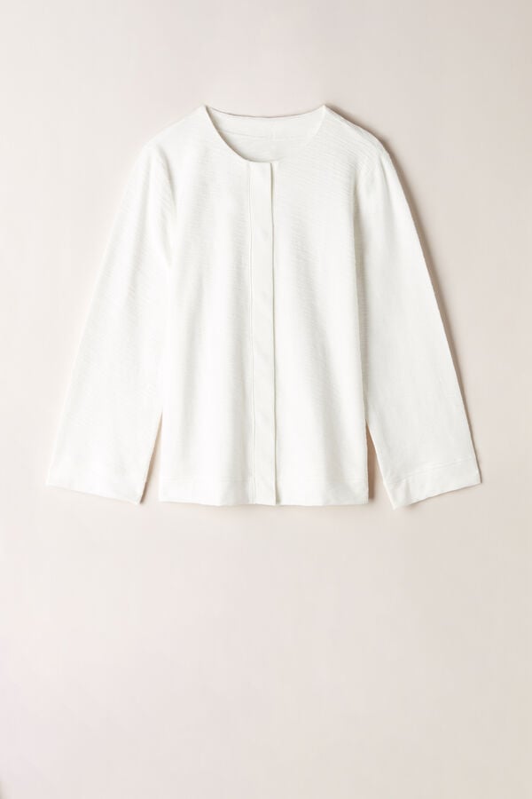 Intimssimi Soft Dreams Long Sleeve Button-Up Shirt White | SGZDE77182