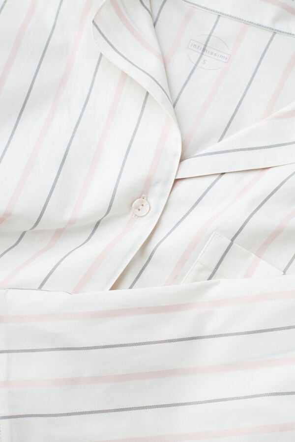 Intimssimi Soft Spring Long Sleeve Button-Up Shirt White | MSGFT50112