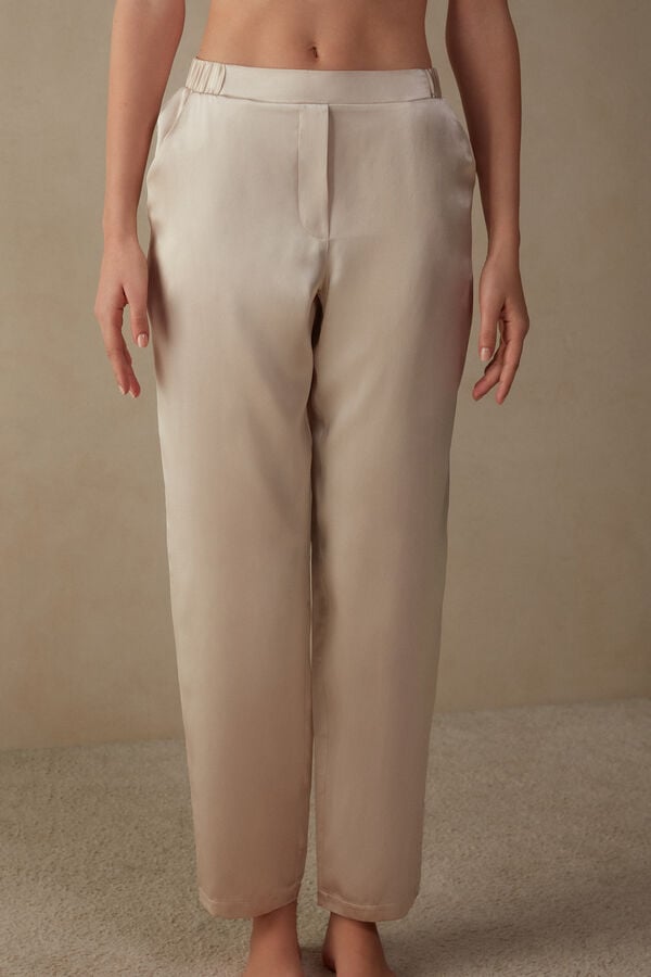 Intimssimi Straight Silk Pants Natural | SGEAH77408