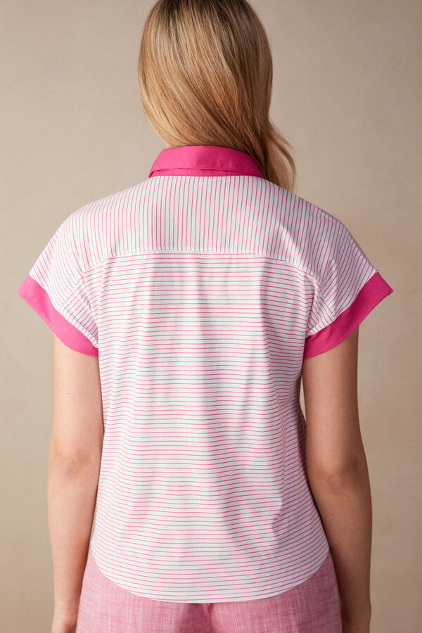 Intimssimi Strawberry Milkshake Short Sleeve Top in Supima® Ultrafresh Cotton Pink | TSGWZ96290