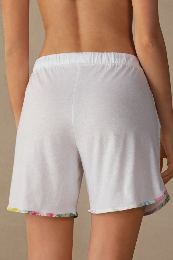 Intimssimi Summer Garden Shorts in Supima® Ultrafresh Cotton White | USGND37076