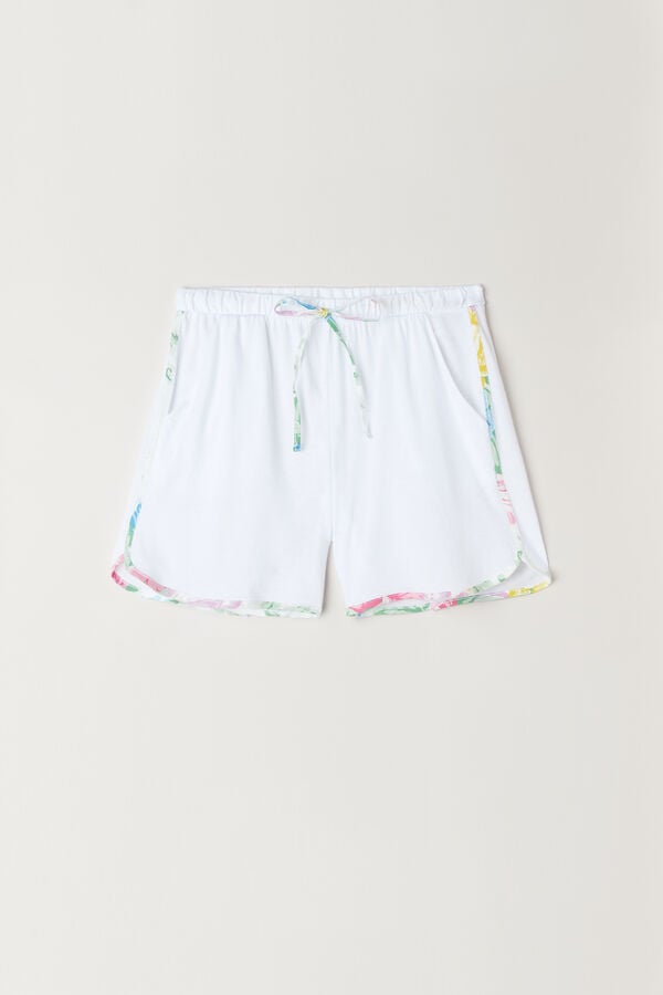 Intimssimi Summer Garden Shorts in Supima® Ultrafresh Cotton White | USGND37076