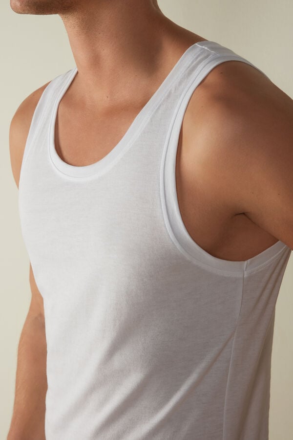 Intimssimi Supima Cotton Crew Neck Tank Top White | SGDFL72843