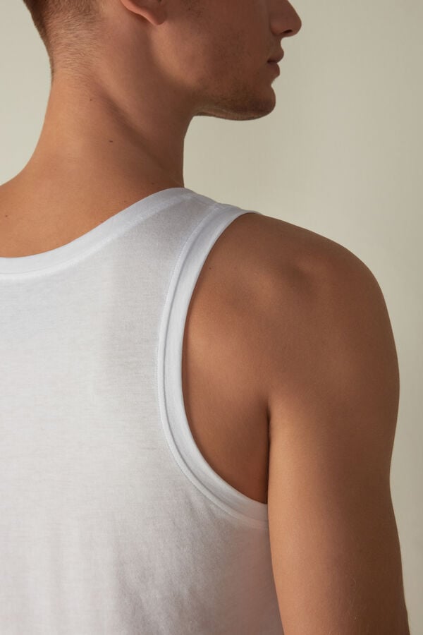 Intimssimi Supima Cotton Crew Neck Tank Top White | SGDFL72843