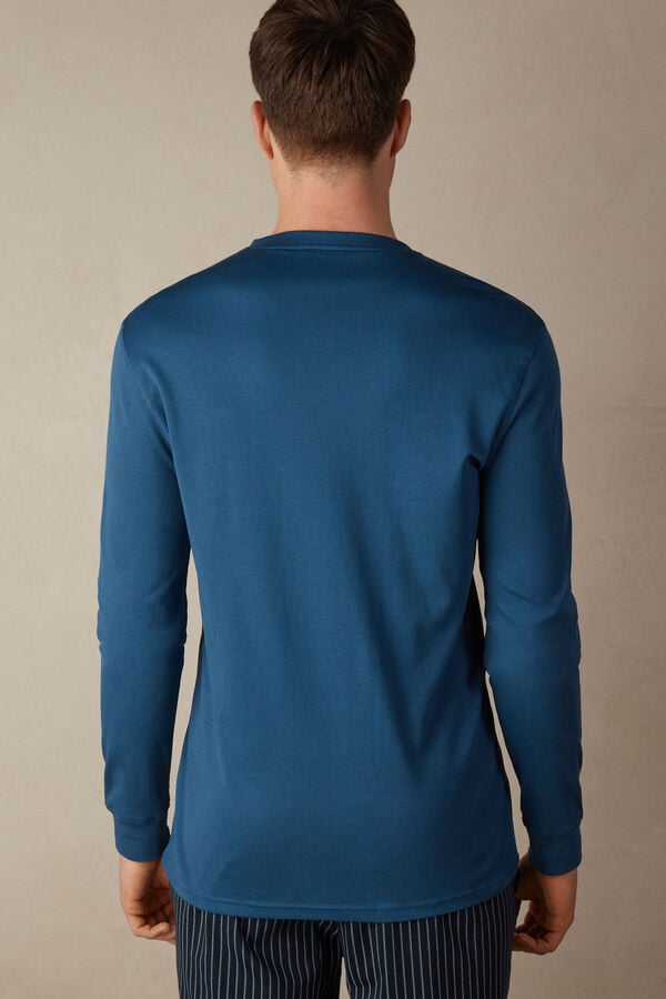 Intimssimi Supima Interlock Long-Sleeve Top Blue | SGDYB95217