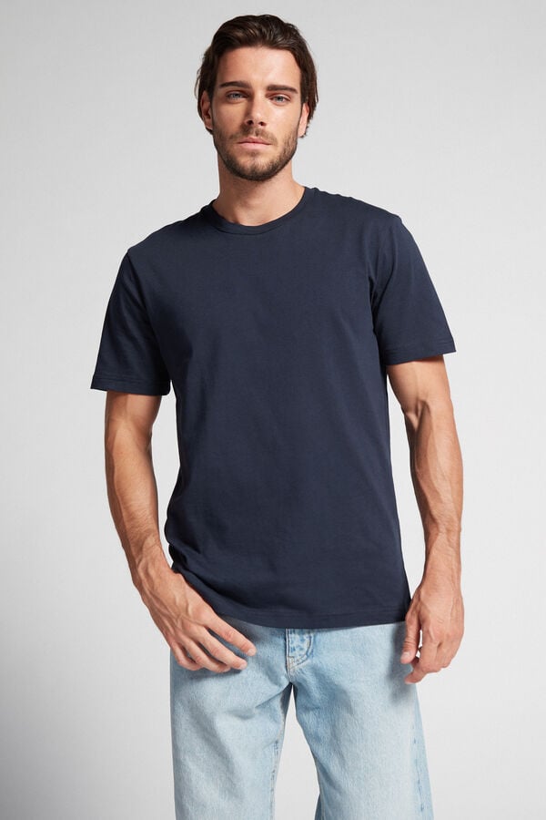 Intimssimi T-shirt in Cotton Jersey Blue | ESGVG38536