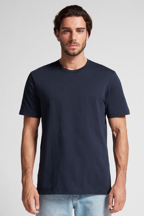 Intimssimi T-shirt in Cotton Jersey Blue | ESGVG38536