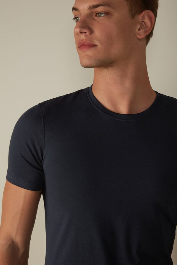 Intimssimi T-shirt in Stretch Supima® Cotton Blue | SGCIF52580