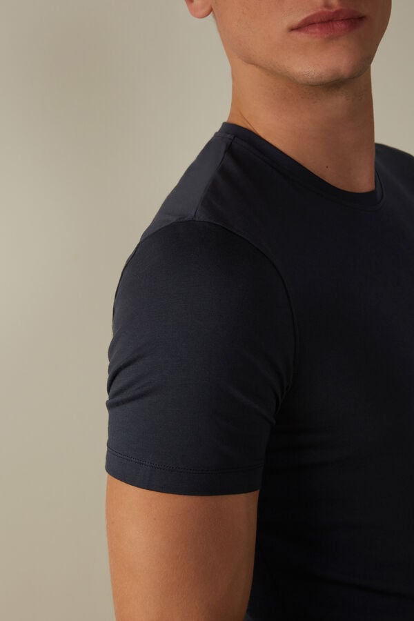 Intimssimi T-shirt in Stretch Supima® Cotton Blue | SGCIF52580