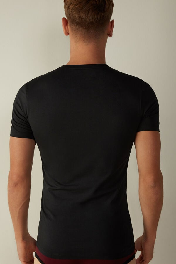 Intimssimi T-shirt in Stretch Supima® Cotton Black | SGDYB14593