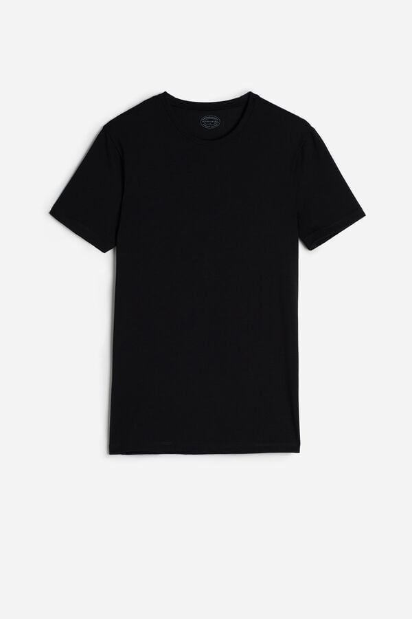 Intimssimi T-shirt in Stretch Supima® Cotton Black | SGDYB14593