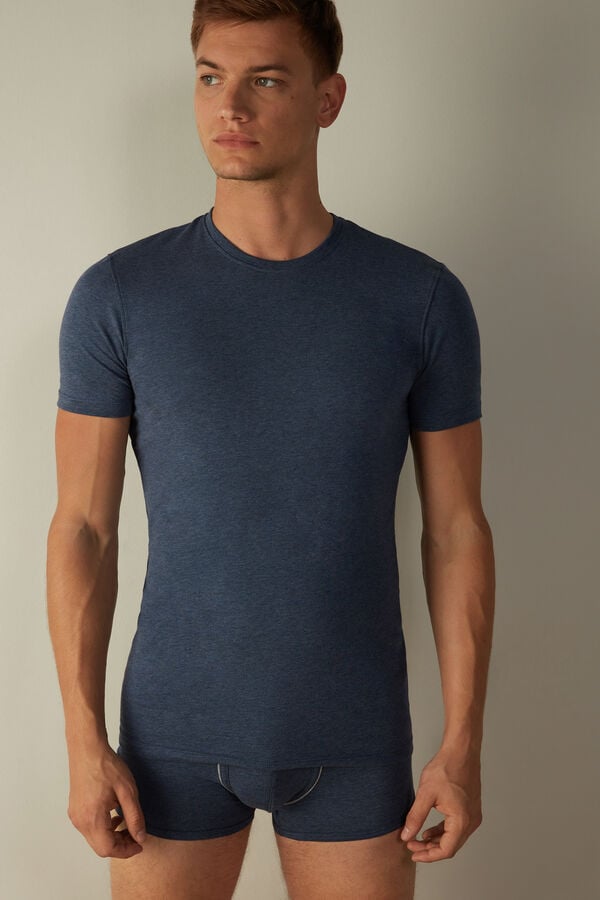 Intimssimi T-shirt in Stretch Supima® Cotton Blue | SGIIZ97046