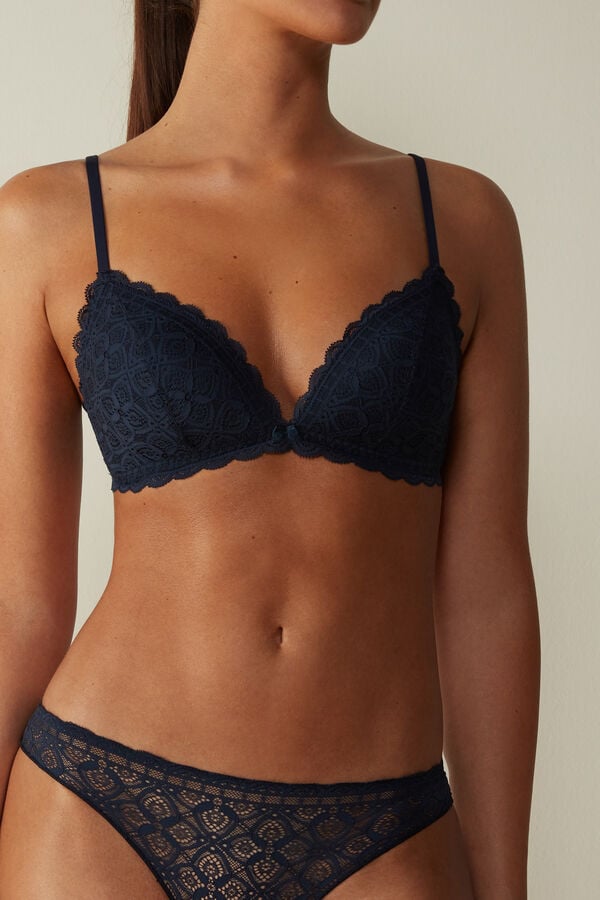 Intimssimi Tiziana Triangle Bra in Lace Blue | PSGQX96326