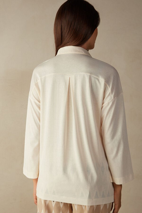 Intimssimi Urban Nomad Cotton Shirt White | QSGWA86012