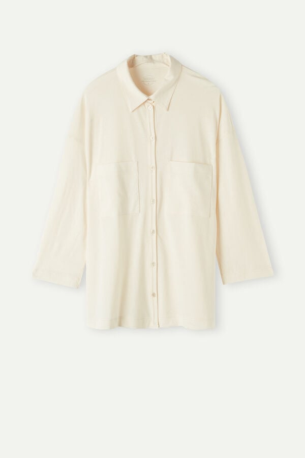 Intimssimi Urban Nomad Cotton Shirt White | QSGWA86012