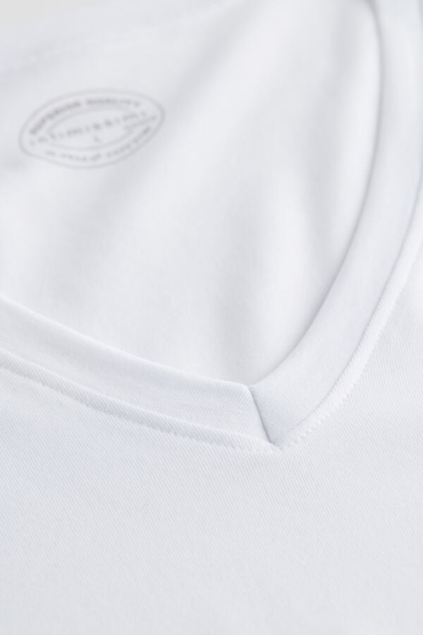 Intimssimi V-neck T-shirt in Stretch Supima® Cotton White | XSGGW64425