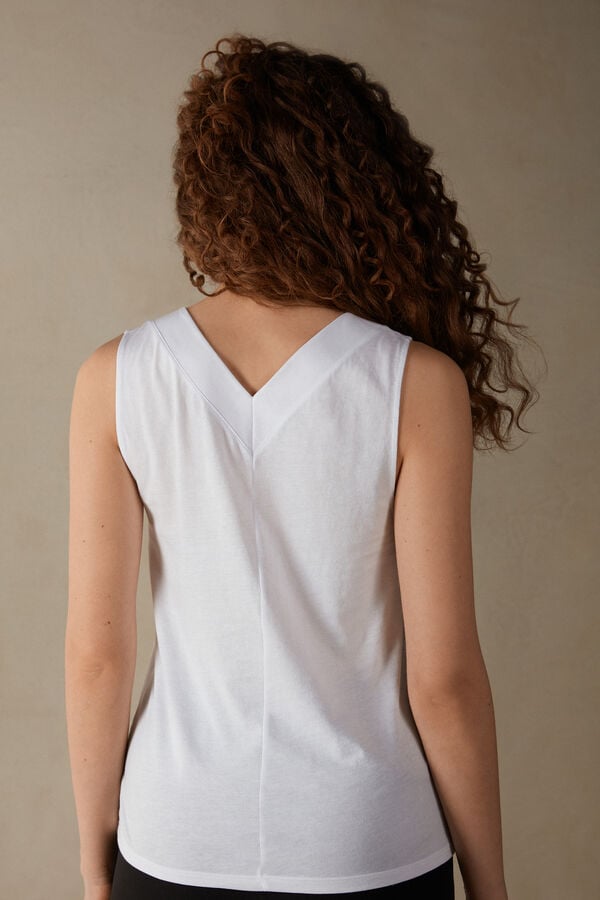 Intimssimi V-neck Top in Supima® Ultrafresh Cotton White | DSGKV17504