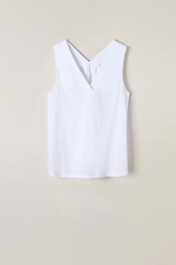 Intimssimi V-neck Top in Supima® Ultrafresh Cotton White | DSGKV17504