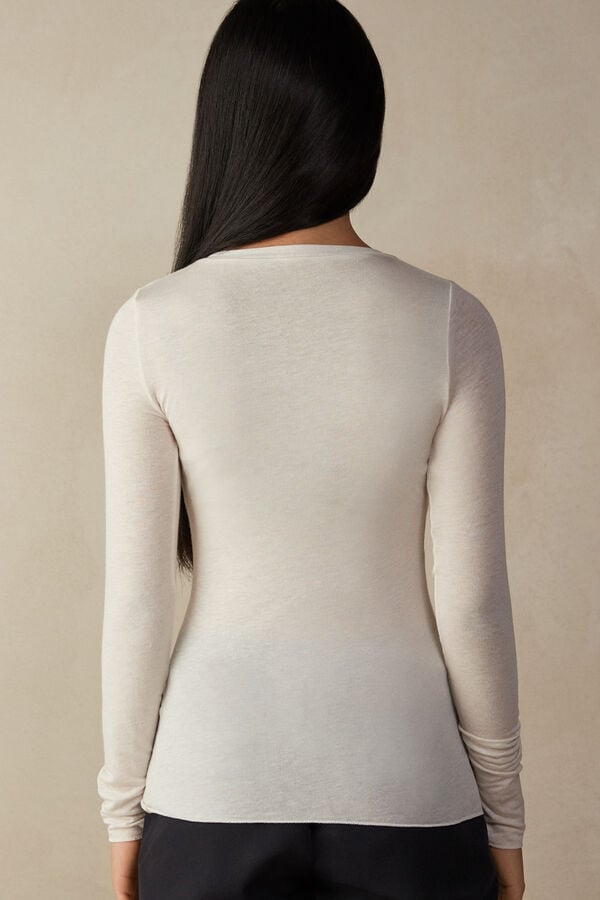 Intimssimi V-neck top in Modal Ultralight with Cashmere White | USGND81546