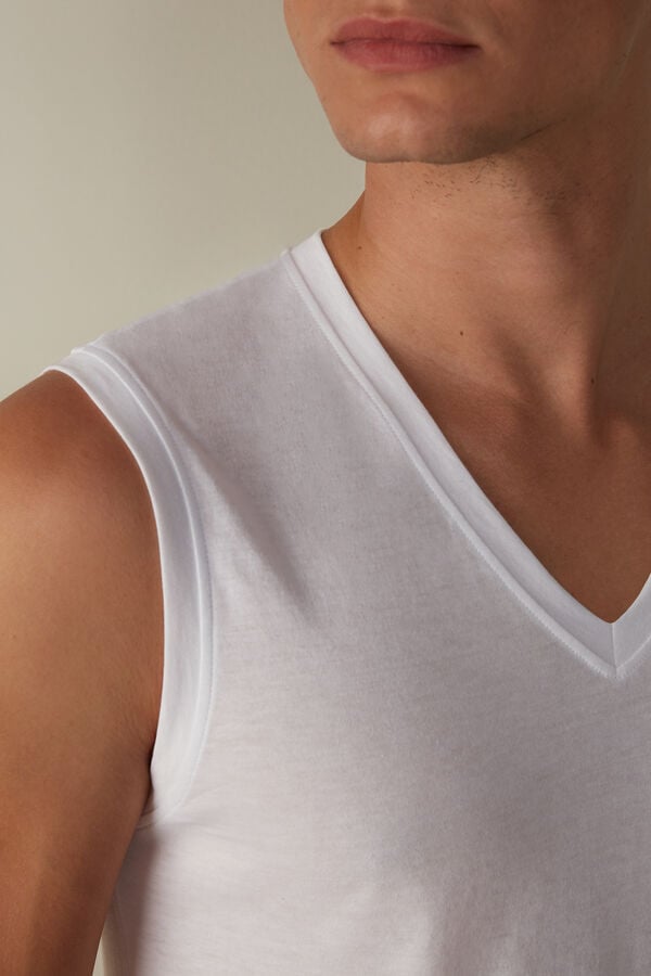 Intimssimi Wide-Strap Supima Cotton Tank Top White | SGXBR53873