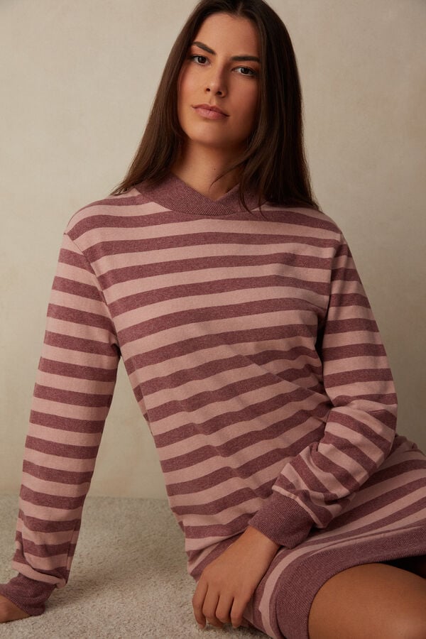 Intimssimi Winter Candies Striped Night Shirt Pink | SGJKU89987