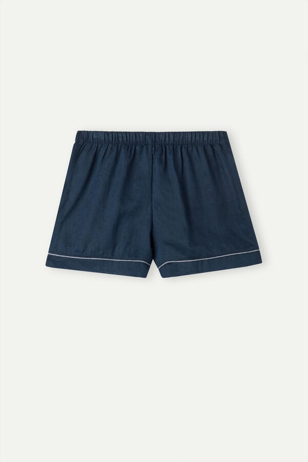 Intimssimi Yacht Night Linen Shorts Blue | YSGVQ35519