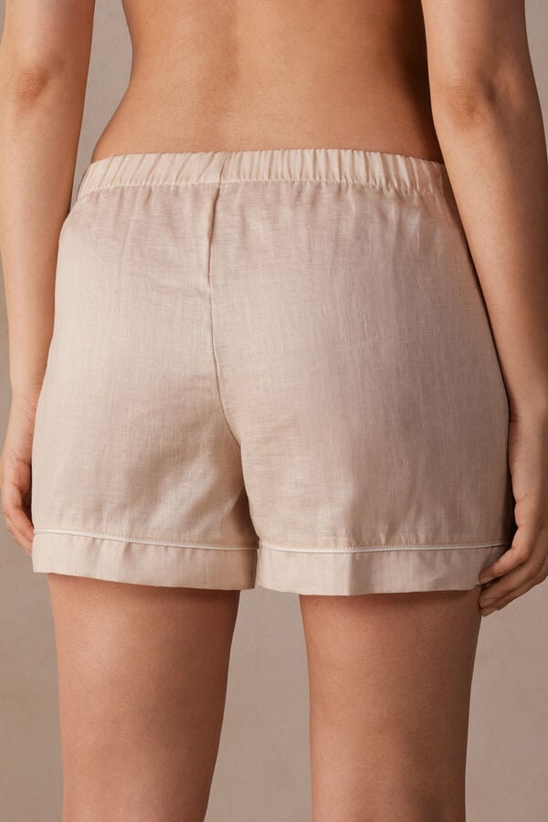 Intimssimi Yacht Night Linen Shorts Natural | SGNZX27876