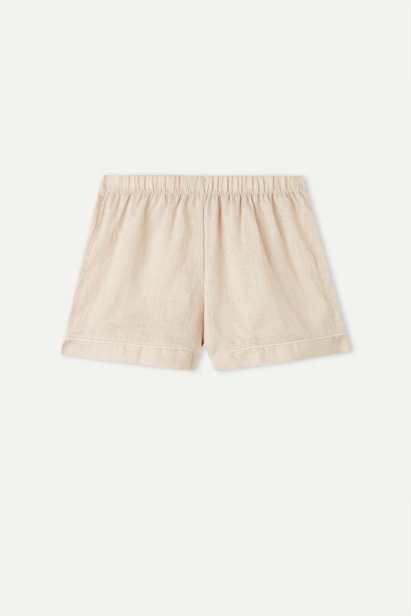 Intimssimi Yacht Night Linen Shorts Natural | SGNZX27876